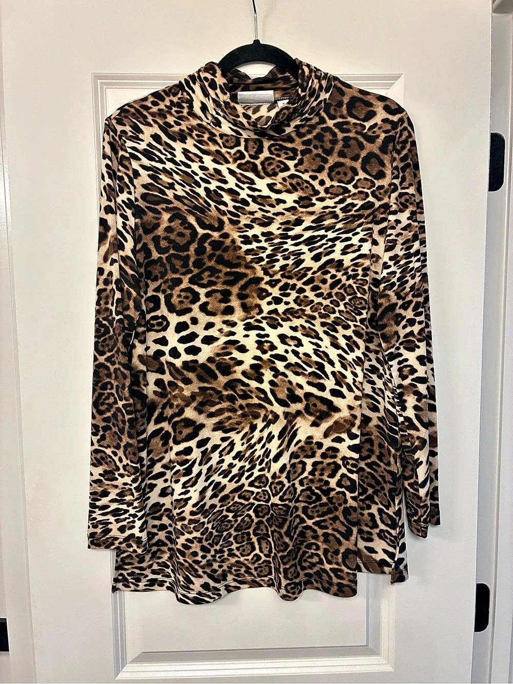 Susan Graver Animal Print Tunic in Brown & Black Size Medium Like New